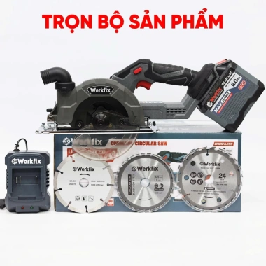 Máy cưa đĩa WORKFIX WF-CS150PRO 6.800v/p 150mm, tặng 3 lưỡi cắt, giá 1.349.000 VND 6 Máy cưa đĩa WORKFIX WF-CS150PRO 6.800v/p 150mm, tặng 3 lưỡi cắt, giá 1.349.000 VND 6
