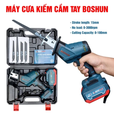 Máy cưa kiếm BOSHUN không chổi than, lõi đồng 100% - Tặng 4 lưỡi cưa, giá 635k