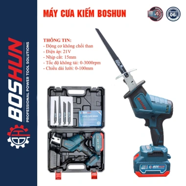 Máy cưa kiếm BOSHUN không chổi than, lõi đồng 100% - Tặng 4 lưỡi cưa, giá 635k