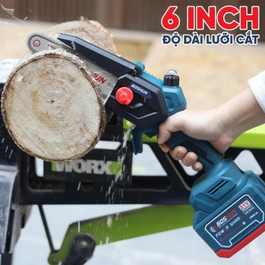 Máy cưa xích BOSHUN BS-CS06BL pin 6inch 4.600v/p, tra nhớt, không chổi than - 449.000 VND 3 Máy cưa xích BOSHUN BS-CS06BL pin 6inch 4.600v/p, tra nhớt, không chổi than - 449.000 VND 3
