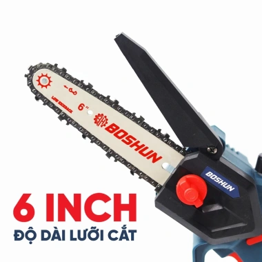 Máy cưa xích BOSHUN BS-CS06BL pin 6inch 4.600v/p, tra nhớt, không chổi than - 449.000 VND