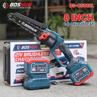 Máy Cưa Xích BOSHUN BS-CS08BL 8inch Không Chổi Than 15cell Tra Nhớt Giá 635.000đ