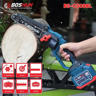 Máy Cưa Xích BOSHUN BS-CS08BL 8inch Không Chổi Than 15cell Tra Nhớt Giá 635.000đ