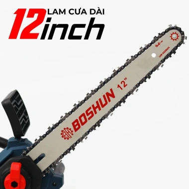 Máy cưa xích kéo dài pin BOSHUN BS-CS12PLUS 12inch, tích hợp cần nối dài, không chổi than – Giá 1.099.000đ