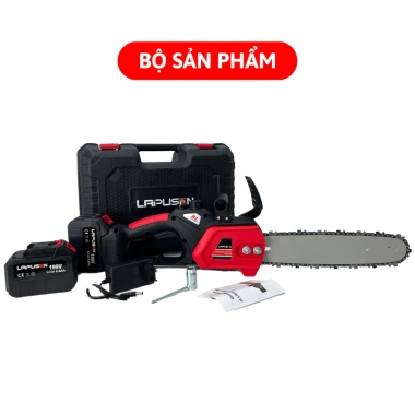 Máy Cưa Xích Pin LAPUSEN 199V 12inch Không Chổi Than, Pin 4cm, Bảo Hành 12 Tháng