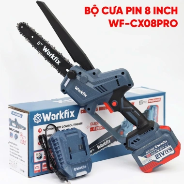 Máy cưa xích pin WORKFIX WF-CX08PRO - Lam 8 inch, bình nhớt, không chổi than, 749.000₫ 8 Máy cưa xích pin WORKFIX WF-CX08PRO - Lam 8 inch, bình nhớt, không chổi than, 749.000₫ 8