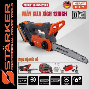 Máy cưa xích Starker SK-CX5.028GR 12 inch - không chổi than, cắt gỗ 30cm, 750.000 VNĐ