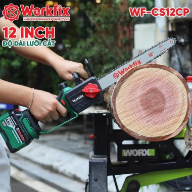 Máy cưa xích WORKFIX WF-CS12CP 12inch, trầm nhớt tự động, cần gạt an toàn - 749.000₫