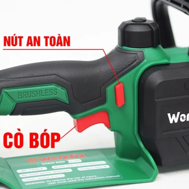 Máy cưa xích WORKFIX WF-CS12CP 12inch, trầm nhớt tự động, cần gạt an toàn - 749.000₫