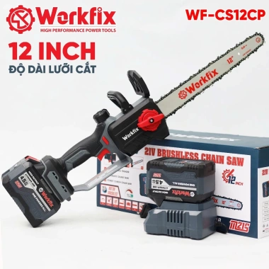 Máy cưa xích WORKFIX WF-CS12CP 12inch, trầm nhớt tự động, cần gạt an toàn - 749.000₫