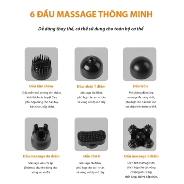 Máy Đấm Lưng RULAX 2.025 - Massage Cầm Tay 6 Đầu Cao Cấp, BH 1 Năm, Giá 360.000
