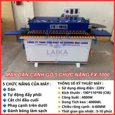 Máy dán cạnh gỗ 5 chức năng FX-1.000 – Thẩm mỹ cao, tặng keo hạt nhựa, chỉ 28 triệu 2 Máy dán cạnh gỗ 5 chức năng FX-1.000 – Thẩm mỹ cao, tặng keo hạt nhựa, chỉ 28 triệu 2