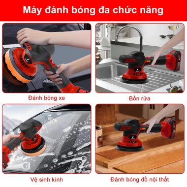 Máy đánh bóng ô tô không dây 21V 600W đa năng 6 tốc độ, pin cầm tay, mài, phủ sáp 4