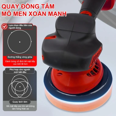 Máy đánh bóng ô tô không dây 21V 600W đa năng 6 tốc độ, pin cầm tay, mài, phủ sáp 6