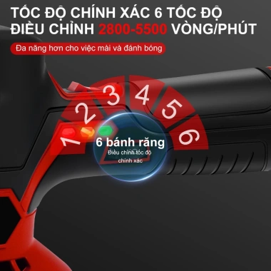 Máy đánh bóng ô tô không dây 21V 600W đa năng 6 tốc độ, pin cầm tay, mài, phủ sáp 7