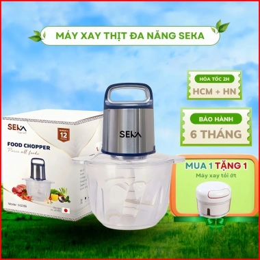 Máy Đánh Ruốc Chà Bông Seka 2L Inox 304 Đa năng xay thịt, hành, tỏi, ớt tặng lưỡi dao