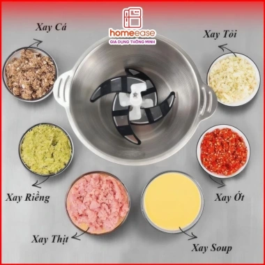 Máy Đánh Ruốc Chà Bông Seka 2L Inox 304 Đa năng xay thịt, hành, tỏi, ớt tặng lưỡi dao