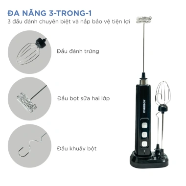 Máy Đánh Tạo Bọt Cafe CareBot MixFlow 1.200 – Động Cơ Đồng Nguyên 3 Tốc Độ, Sạc Kép Đế & USB, Giá Ưu Đãi 264k