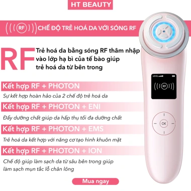 Máy đẩy tinh chất 9in1 NanoTime F82e HT Beauty - Nâng cơ EMS, Photon, trẻ da - 1.38 triệu