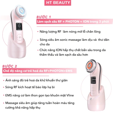 Máy đẩy tinh chất 9in1 NanoTime F82e HT Beauty - Nâng cơ EMS, Photon, trẻ da - 1.38 triệu