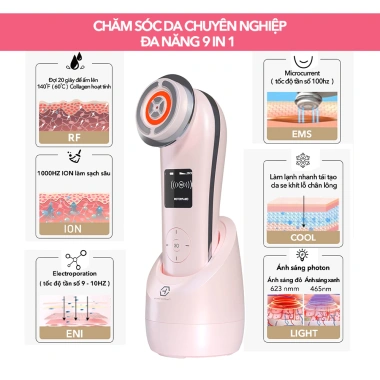 Máy đẩy tinh chất 9in1 NanoTime F82e HT Beauty - Nâng cơ EMS, Photon, trẻ da - 1.38 triệu