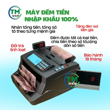 Máy đếm tiền nhập khẩu 6.300UV, tính tổng tiền theo mệnh giá polymer, BH 18 tháng - Giá ưu đãi 2.298.989₫ 8