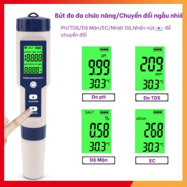 Máy đo chất lượng nước EZ-9.909SP 5 trong 1 – Đo pH, TDS, EC, mặn, nhiệt độ, giá ưu đãi 650k 4