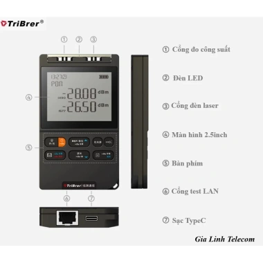 Máy đo công suất quang TriBrer APM100 4in1 laser 30km Test LAN Giá ưu đãi 685.000 VND 2