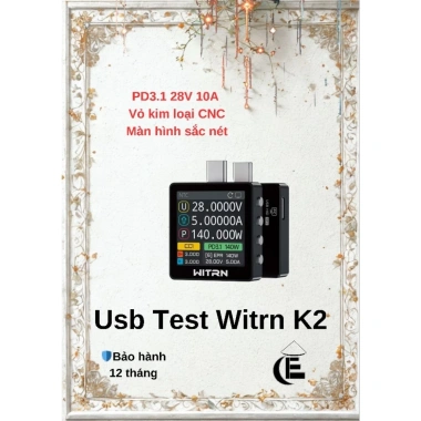 Máy Đo Công Suất Witrn K2 PD3.1 28V 10A USB-C + E-Marker – Giá 720.000đ Máy Đo Công Suất Witrn K2 PD3.1 28V 10A USB-C + E-Marker – Giá 720.000đ