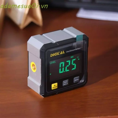 Máy đo góc ADAMESUO 4 mặt kỹ thuật số, đo nghiêng 360°, hiển thị độ cản