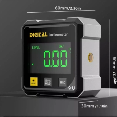 Máy đo góc ADAMESUO 4 mặt kỹ thuật số, đo nghiêng 360°, hiển thị độ cản