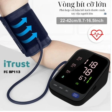 Máy đo huyết áp bắp tay ITrust BP113 - Màn hình LED lớn, giọng nói tiếng Việt, bảo hành 3 năm, giá ưu đãi 320.000₫
