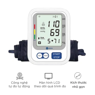 Máy đo huyết áp bắp tay Kachi giọng nói tiếng Việt và dễ dùng cho người lớn tuổi, thanh lý trưng bày 579.000₫