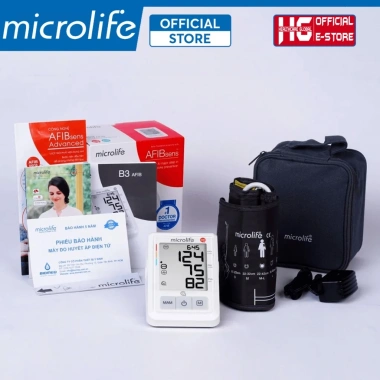 Máy Đo Huyết Áp Bắp Tay Microlife B3 AFIB - AFIBsens+ Phát hiện Rung Nhĩ, Cảnh báo Đột quỵ, Giá chỉ 2.22 triệu
