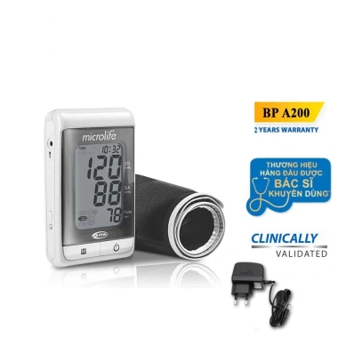 Máy đo huyết áp bắp tay Microlife BP A200 Afib kết nối PC, cảnh báo đột quỵ