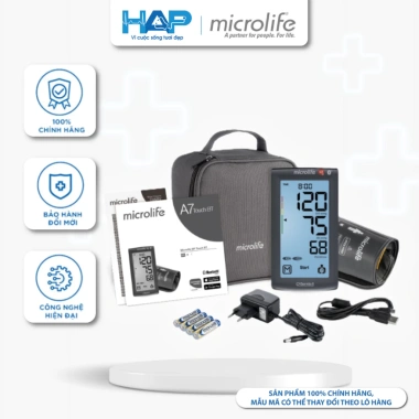 Máy đo huyết áp bắp tay Microlife BP A7 Touch BT – Đo nhanh, lưu 99 dữ liệu, giá 3,4 triệu