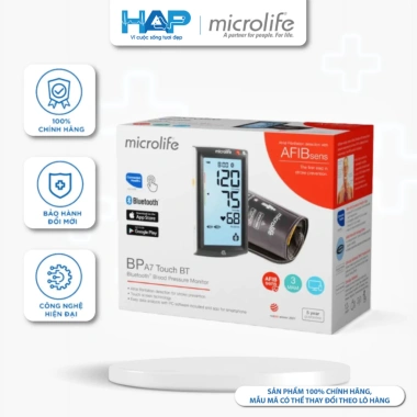 Máy đo huyết áp bắp tay Microlife BP A7 Touch BT – Đo nhanh, lưu 99 dữ liệu, giá 3,4 triệu