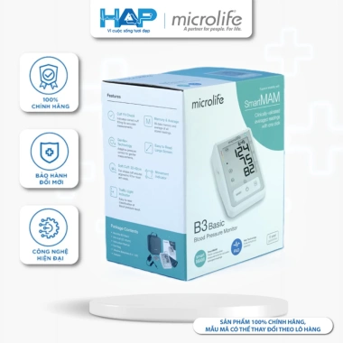 Máy đo huyết áp bắp tay Microlife BP B3 Basic - Đo nhanh, chính xác, lưu 60 lần, giảm giá 22% chỉ 1.488.375 VND
