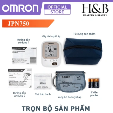 Máy Đo Huyết Áp Bắp Tay Omron JPN750 Nhập khẩu Nhật - Chuẩn Xác, Bảo Hành 5 Năm