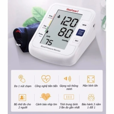 Máy đo huyết áp bắp tay Sinoheart BA-801, giọng Việt, điện 220V và bộ chuyển đổi, 320.000 VND