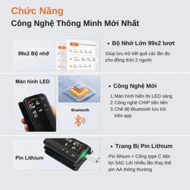 Máy đo huyết áp bắp tay YONKER không dây - Chính hãng, giá 390.000₫ (giảm) 3