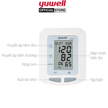Máy đo huyết áp bắp tay Yuwell YE660B chính hãng - Đo nhanh chính xác, bảo hành 5 năm, giá 535k 2 Máy đo huyết áp bắp tay Yuwell YE660B chính hãng - Đo nhanh chính xác, bảo hành 5 năm, giá 535k 2