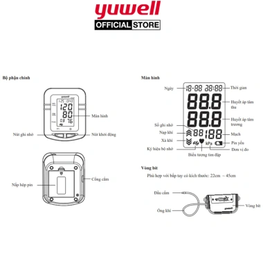 Máy đo huyết áp bắp tay Yuwell YE660B chính hãng - Đo nhanh chính xác, bảo hành 5 năm, giá 535k 7 Máy đo huyết áp bắp tay Yuwell YE660B chính hãng - Đo nhanh chính xác, bảo hành 5 năm, giá 535k 7