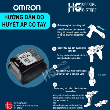 Máy đo huyết áp cổ tay Bluetooth Omron HEM-6.232T Lưu trữ 2 người giá ưu đãi 2.265.000₫