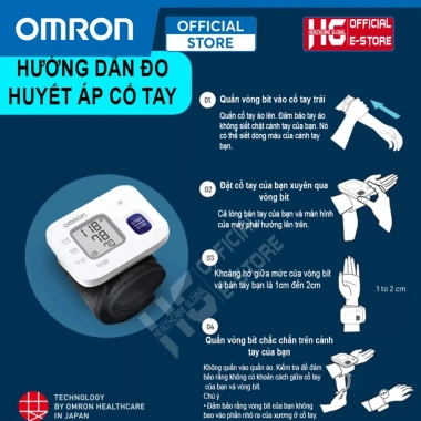 Máy đo huyết áp cổ tay Omron HEM-6.161 Intellisense tự động - Đo chính xác, giá 980.000₫ 4 Máy đo huyết áp cổ tay Omron HEM-6.161 Intellisense tự động - Đo chính xác, giá 980.000₫ 4