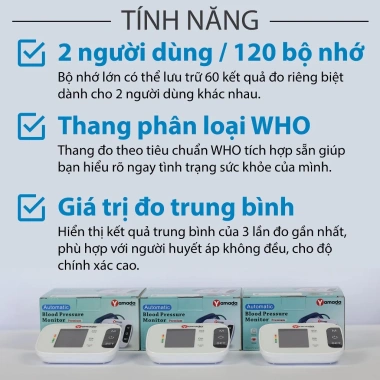 Máy Đo Huyết Áp Điện Tử Bắp Tay Yamada 1.358 Giọng Nói Việt, Đo Nhịp Tim, True Smart+ 670k