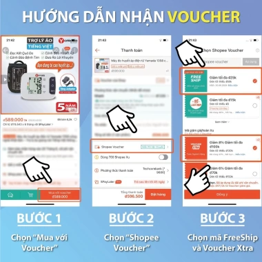 Máy Đo Huyết Áp Điện Tử Bắp Tay Yamada 1.358 Giọng Nói Việt, Đo Nhịp Tim, True Smart+ 670k