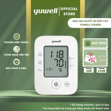 Máy đo huyết áp điện tử bắp tay YUWELL YE660D chính hãng bảo hành 5 năm 560.000 VND