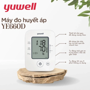 Máy đo huyết áp điện tử bắp tay YUWELL YE660D chính hãng bảo hành 5 năm 560.000 VND 4 Máy đo huyết áp điện tử bắp tay YUWELL YE660D chính hãng bảo hành 5 năm 560.000 VND 4