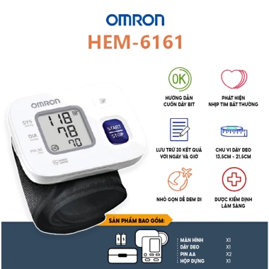 Máy đo huyết áp Omron HEM-6.161 chính hãng - Bảo hành 5 năm, giảm còn 969.000₫ 2